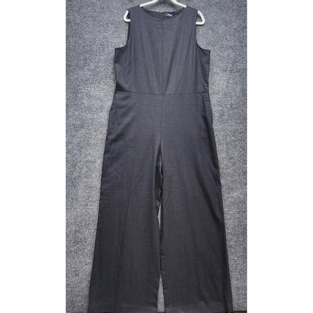 NWT Theory Relax SL JS Womens Wool Flannel Wide Leg Jumpsuit Quiet Luxury XL